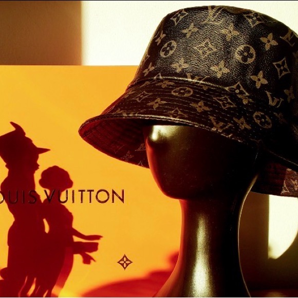 Monogram Accessories - Leather Monogram Black Gray Bucket Hat Calf Skin jacquard Unisex